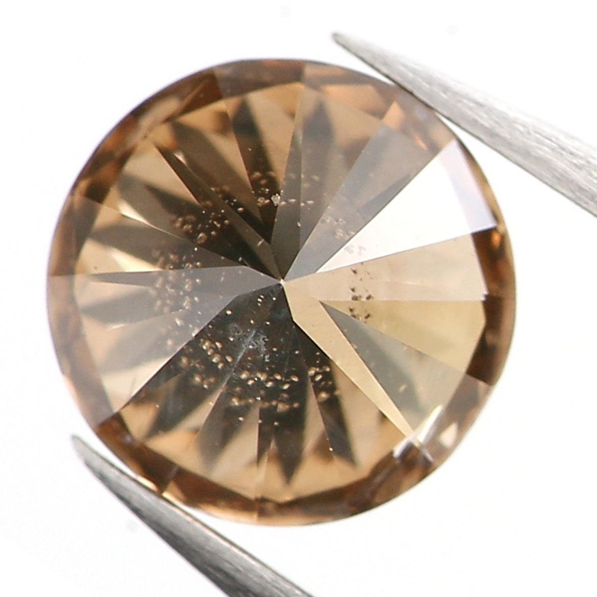 0.59 Ct Natural Loose Round Shape Diamond Brown Color Round Diamond 5.20 MM Natural Loose Brown Diamond Round Brilliant Cut Diamond LQ631