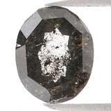 Natural Loose Oval Salt And Pepper Diamond Black Grey Color 0.37 CT 5.00 MM Oval Shape Rose Cut Diamond L1185