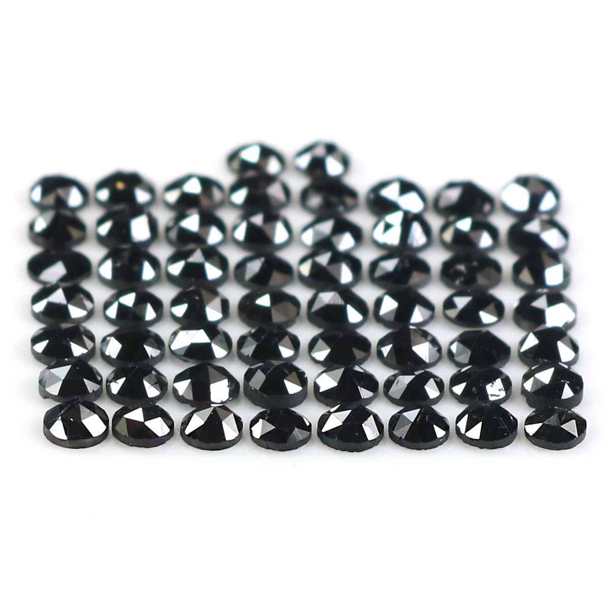 3.27 CT Natural Loose Round Rose Cut Diamond Black Color Round Shape Diamond 2.30 MM Natural Loose Black Color Round Rose Cut Diamond KQ2458