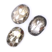 Natural Loose Oval Salt And Pepper Diamond Brown Color 0.72 CT 4.35 MM Oval Rose Cut Shape Diamond L592