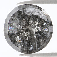 Natural Loose Rose Cut Salt And Pepper Diamond Black Grey Color 2.21 CT 8.00 MM Rose Cut Shape Diamond KDL1093