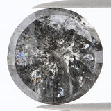Natural Loose Rose Cut Salt And Pepper Diamond Black Grey Color 2.21 CT 8.00 MM Rose Cut Shape Diamond KDL1093