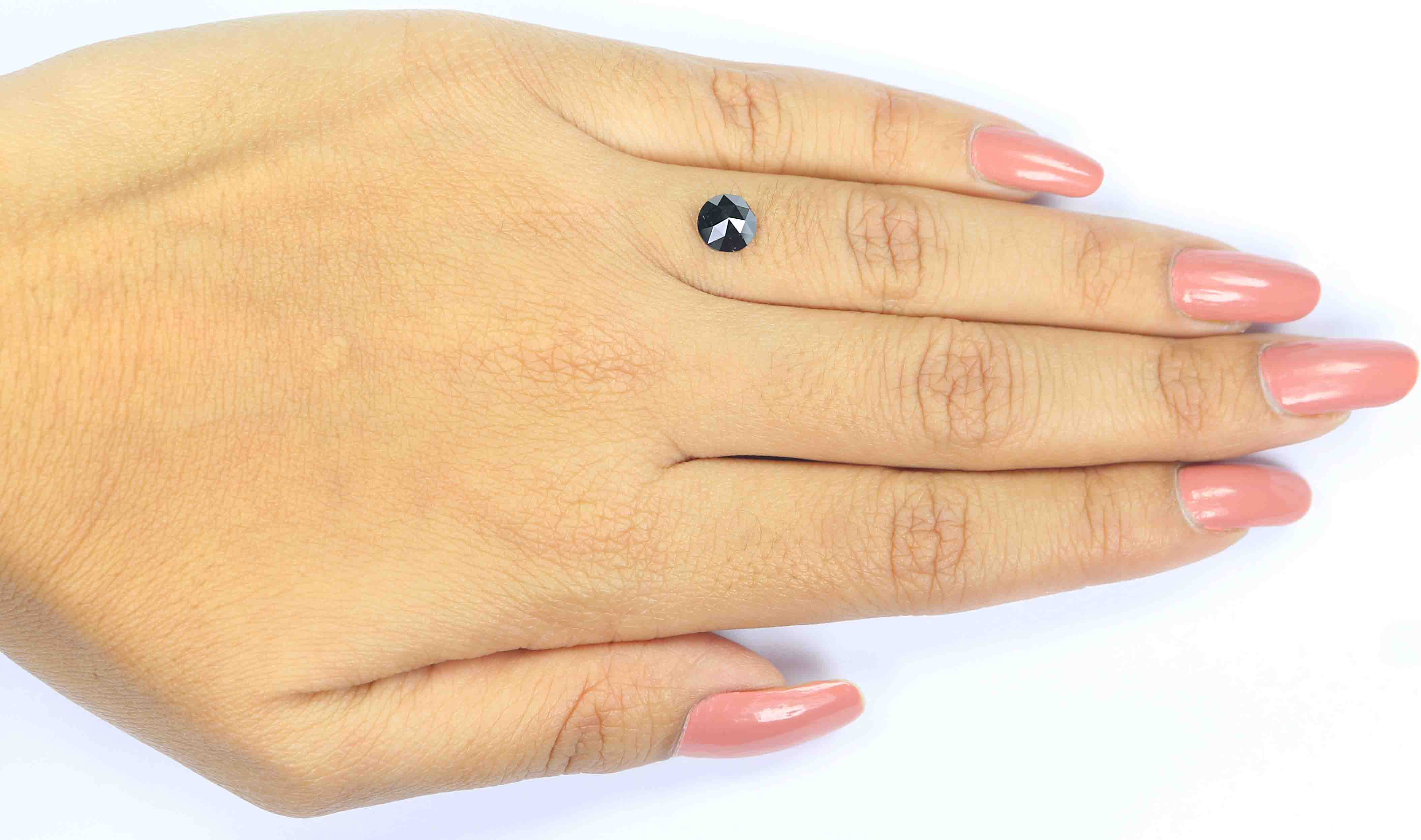 0.98 CT Natural Loose Round Rose Cut Diamond Black Color Round Shape Diamond 6.30 MM Natural Loose Black Color Round Rose Cut Diamond KQ1844