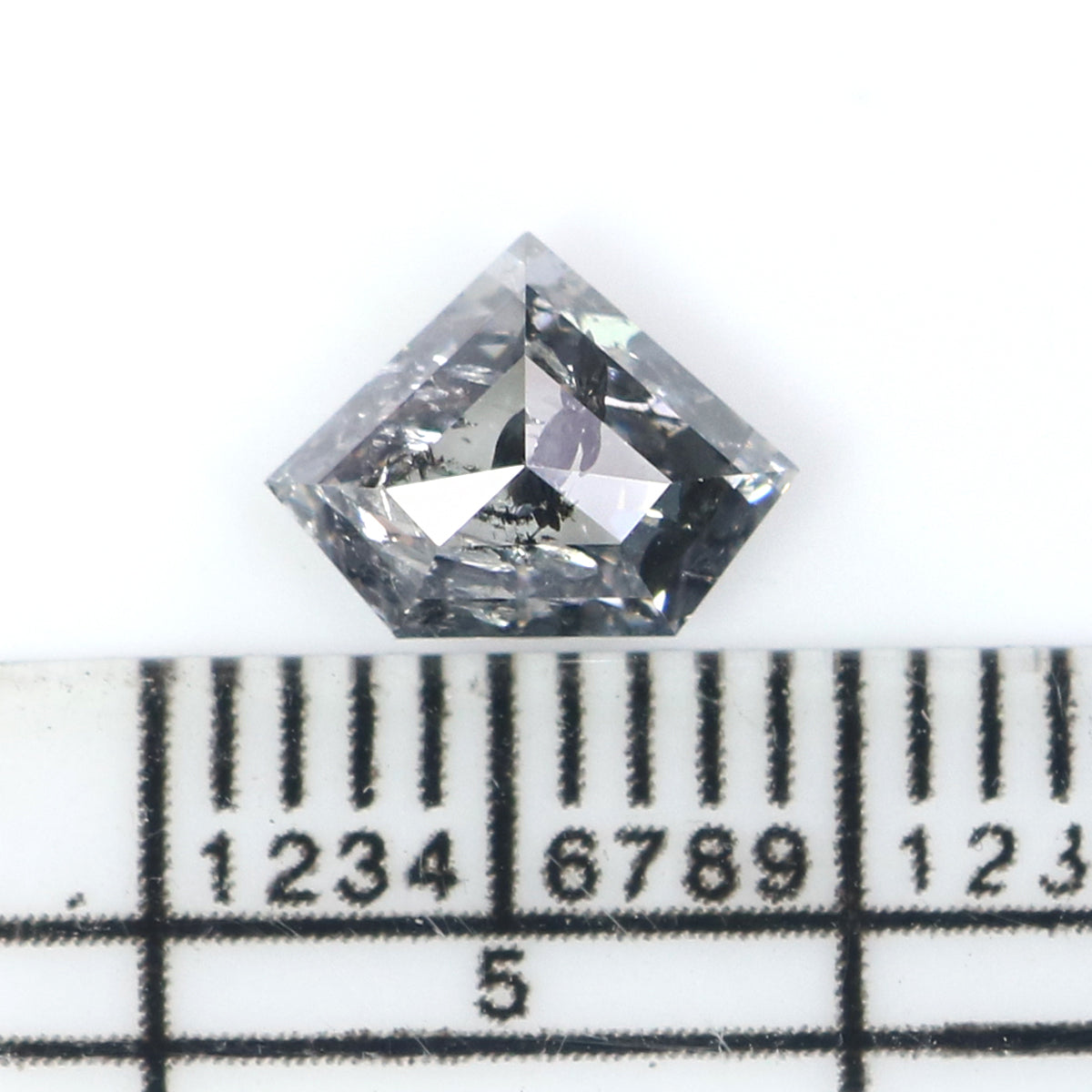 1.05 Ct Natural Loose Shield Shape Diamond Salt And Pepper Shield Cut Diamond 5.90 MM Black Gray Color Shield Shape Rose Cut Diamond QL2673