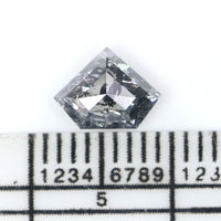 Natural Loose Shield Salt And Pepper Diamond Black Grey Color 1.05 CT 5.88 MM Shield Shape Rose Cut Diamond KDL2673