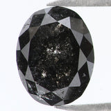 Natural Loose Oval Salt And Pepper Diamond Black Grey Color 1.12 CT 6.85 MM Oval Shape Rose Cut Diamond L1586
