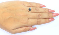 Natural Loose Round Rose Cut Salt And Pepper Diamond Black Grey Color 1.35 CT 6.85 MM Rose Cut Shape Diamond L827