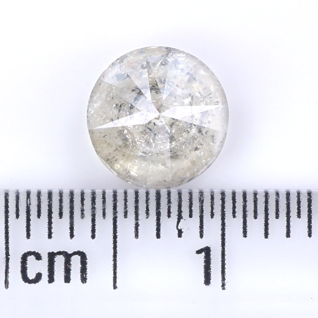 Natural Loose Round Brilliant Cut Salt And Pepper Diamond Grey Color 1.34 CT 6.62 MM Round Shape Diamond L2249