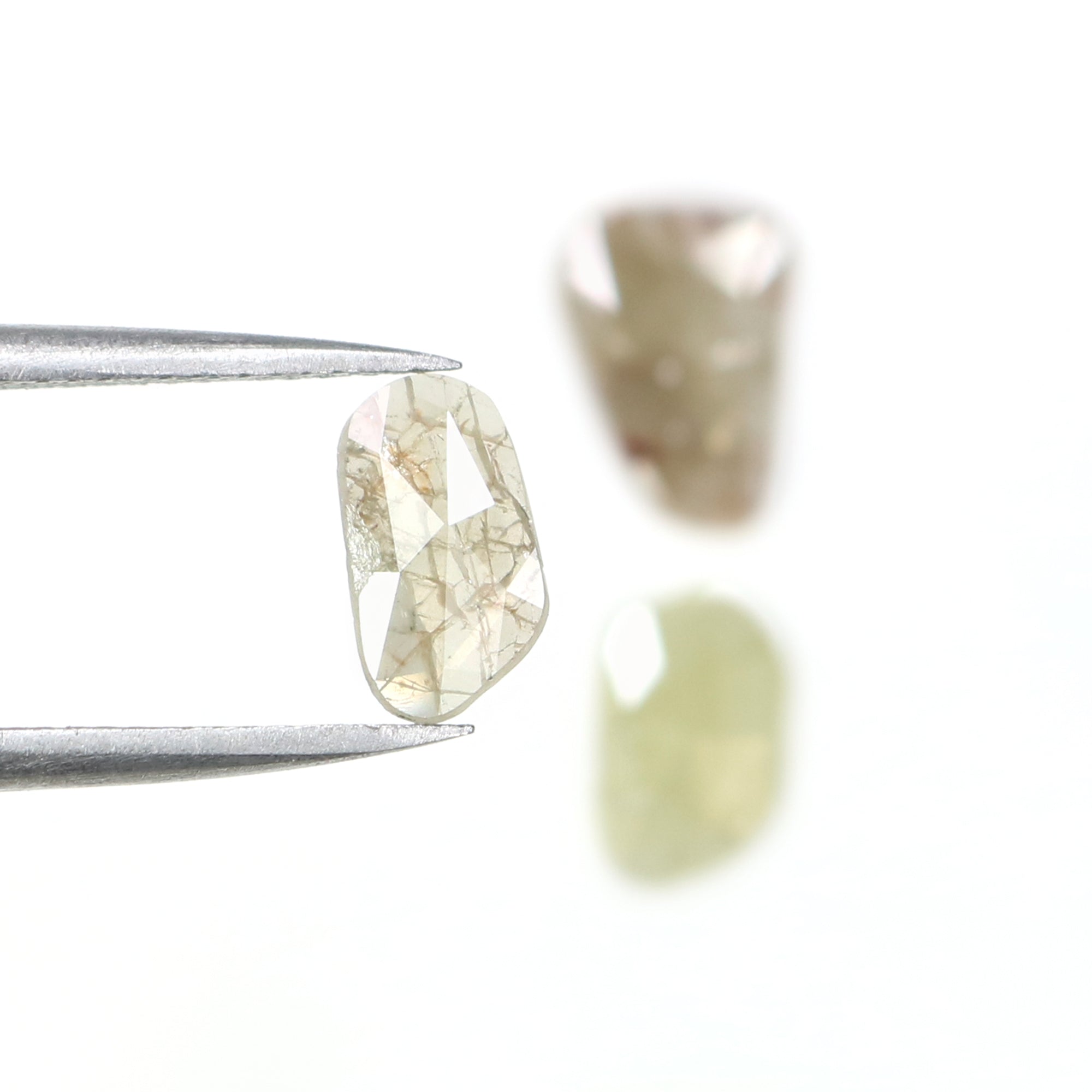 1.87 CT Natural Loose Slice Shape Diamond Brown Color Slice Cut Diamond 9.70 MM Natural Loose Grey Color Slice Irregular Cut Diamond LQ2636