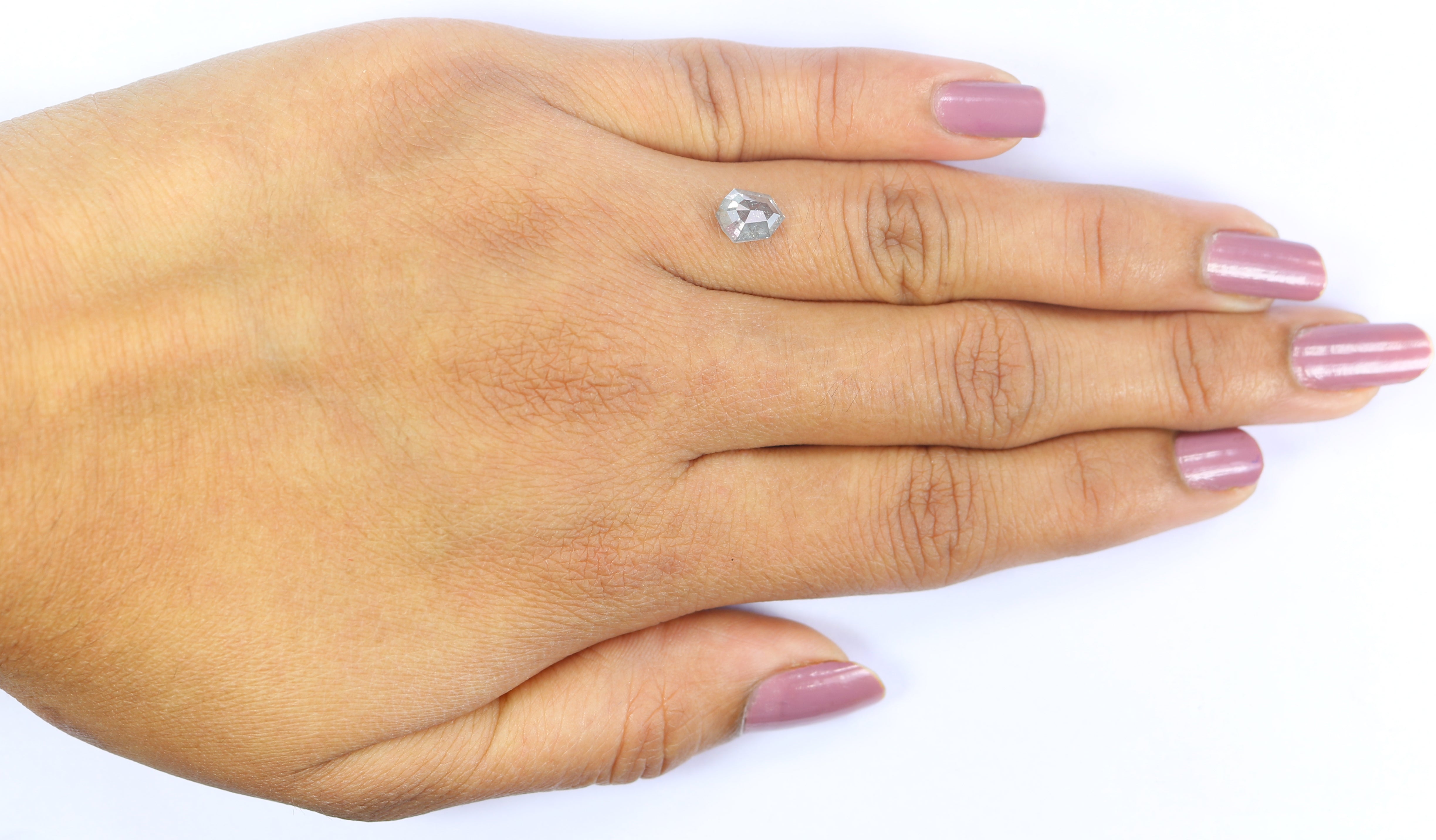 1.12 Ct Natural Loose Shield Shape Diamond Salt And Pepper Shield Shape Diamond 7.10 MM Natural Gray Color Shield Rose Cut Diamond QL2570