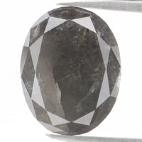 Natural Loose Oval Salt And Pepper Diamond Black Grey Color 2.30 CT 9.35 MM Oval Shape Rose Cut Diamond KDL1110