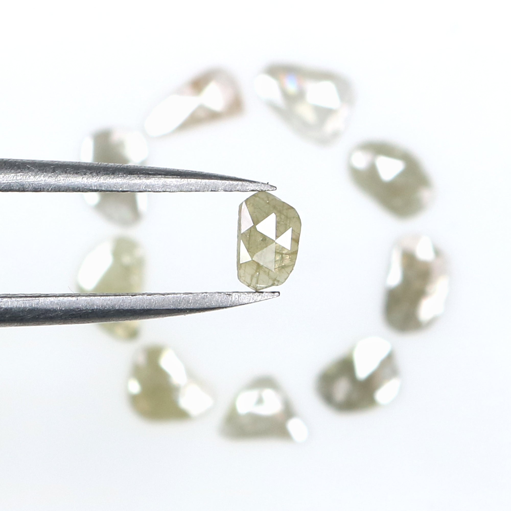 1.45 CT Natural Loose Slice Shape Diamond Grey Color Slice Rose Cut Diamond 4.90 MM Natural Grey Color Slice Irregular Cut Diamond KQ2601