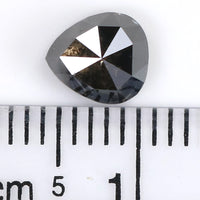 Natural Loose Pear Salt And Pepper Diamond Black Color 1.23 CT 6.50 MM Pear Shape Rose Cut Diamond KR1806