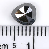 Natural Loose Pear Salt And Pepper Diamond Black Color 1.23 CT 6.50 MM Pear Shape Rose Cut Diamond KR1806