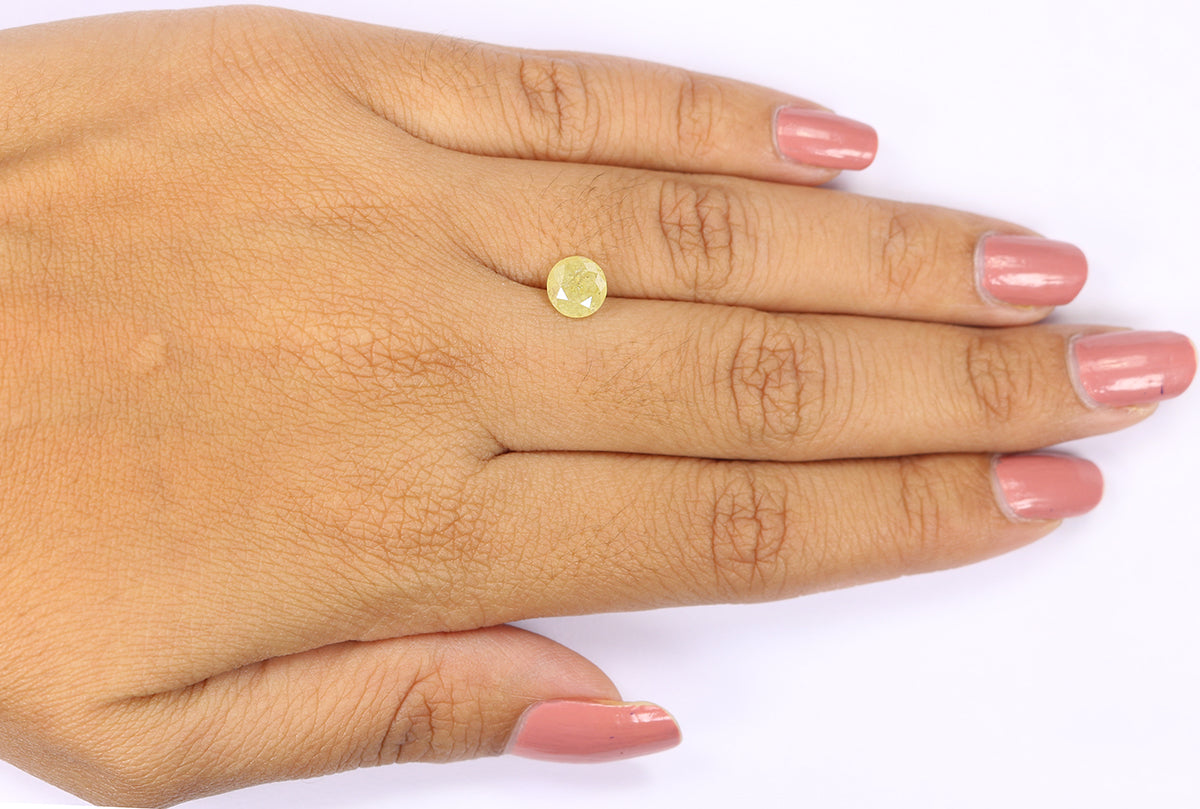 Natural Loose Round Yellow Color Diamond 1.31 CT 6.50 MM Round Shape Brilliant Cut Diamond L6595