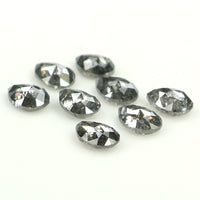 Natural Loose Pear Salt And Pepper Diamond Black Grey Color 1.11 CT 3.75 MM Pear Shape Rose Cut Diamond KDL1281