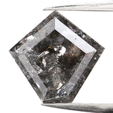 1.10 CT Natural Loose Diamond, Pentagon Cut Diamond, Salt And Pepper Diamond, Black Gray Diamond, Pentagon Shape, Rose Cut Diamond, KDL601