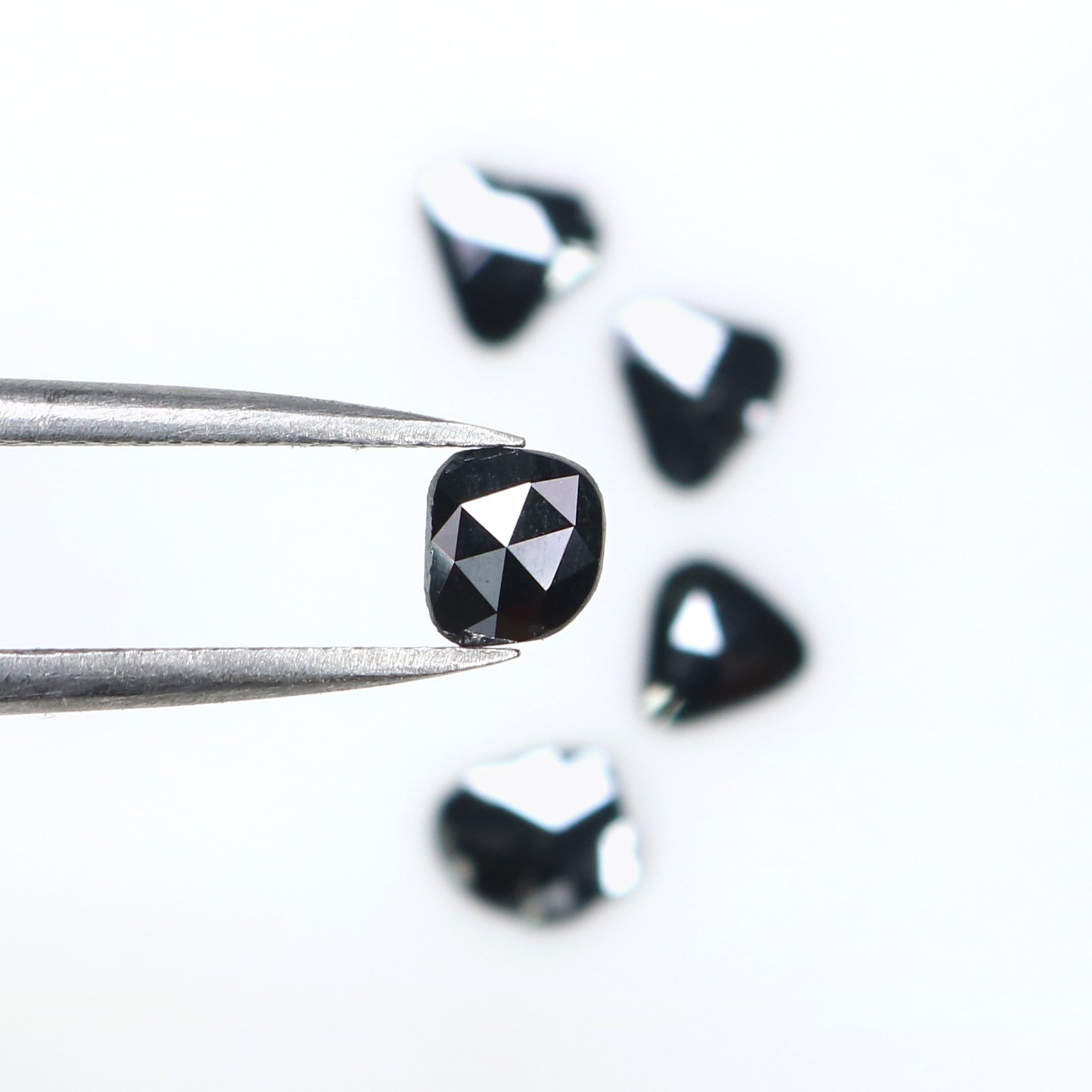 1.11 CT Natural Loose Slice Shape Diamond Black Color Slice Cut Diamond 5.50 MM Natural Loose Black Color Slice Rose Cut Diamond KQ2614