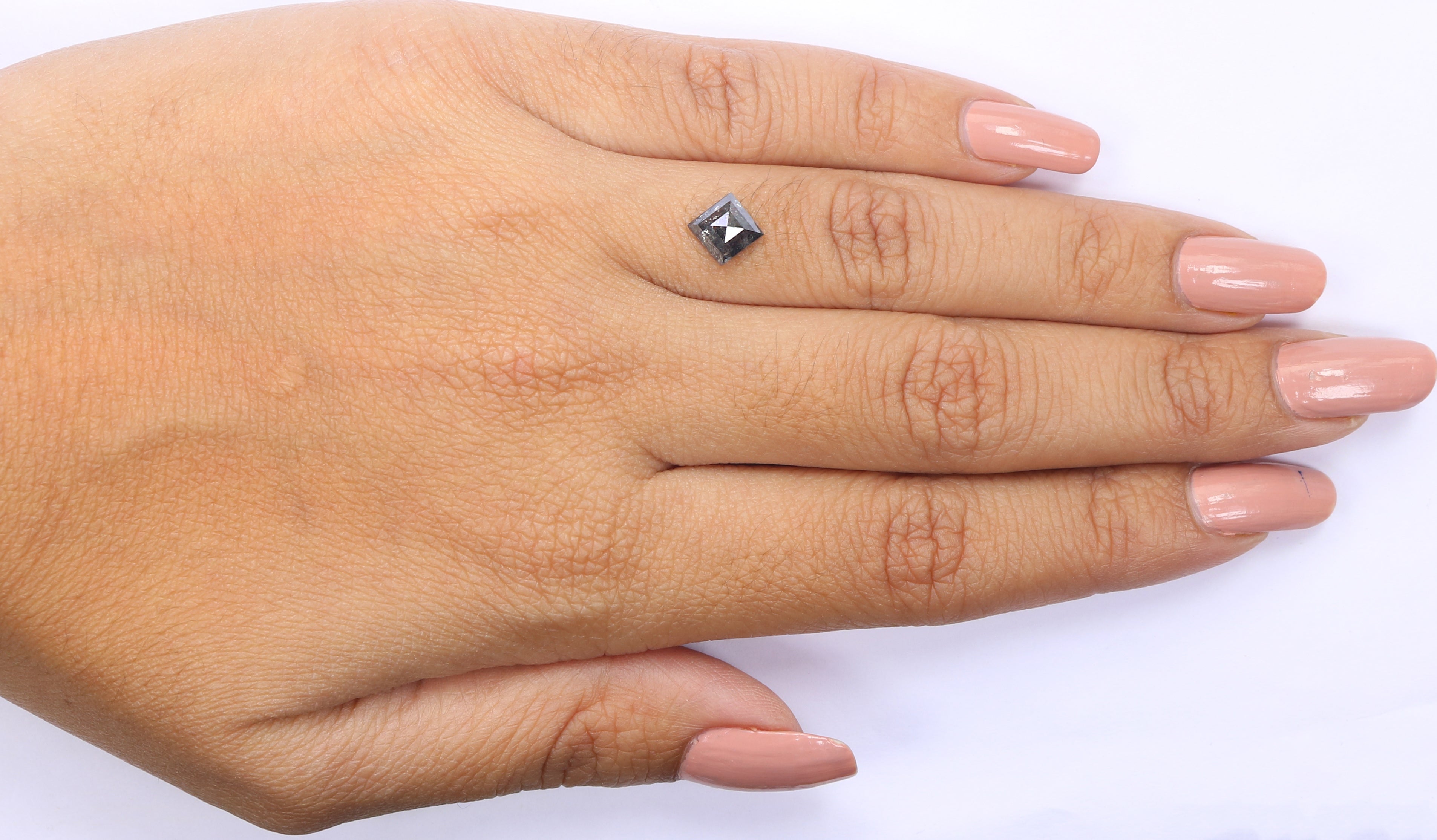 0.88 CT Natural Loose Kite Shape Diamond Salt And Pepper Kite Shape Diamond 7.80 MM Natural Black Grey Color Kite Rose Cut Diamond QL2107