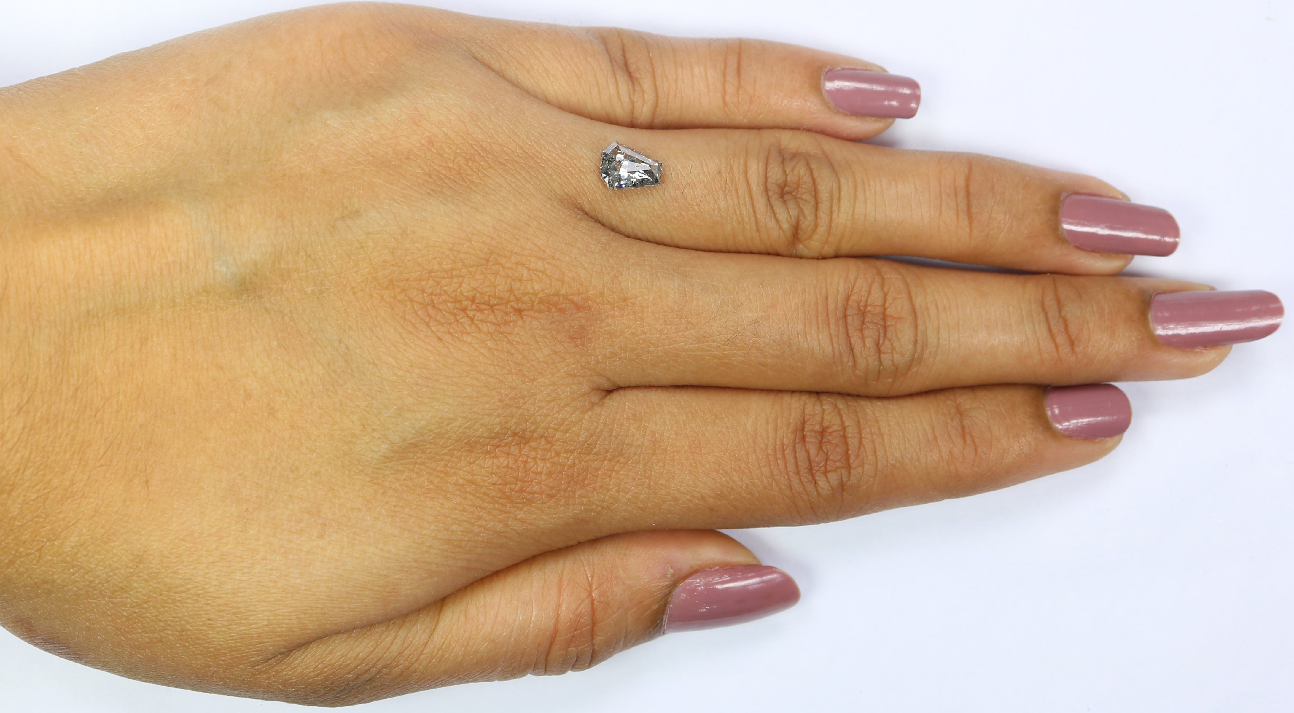 0.93 CT Natural Loose Coffin Shape Diamond Salt And Pepper Coffin Shape Diamond 7.00 MM Black Grey Color Coffin Rose Cut Diamond QL2608