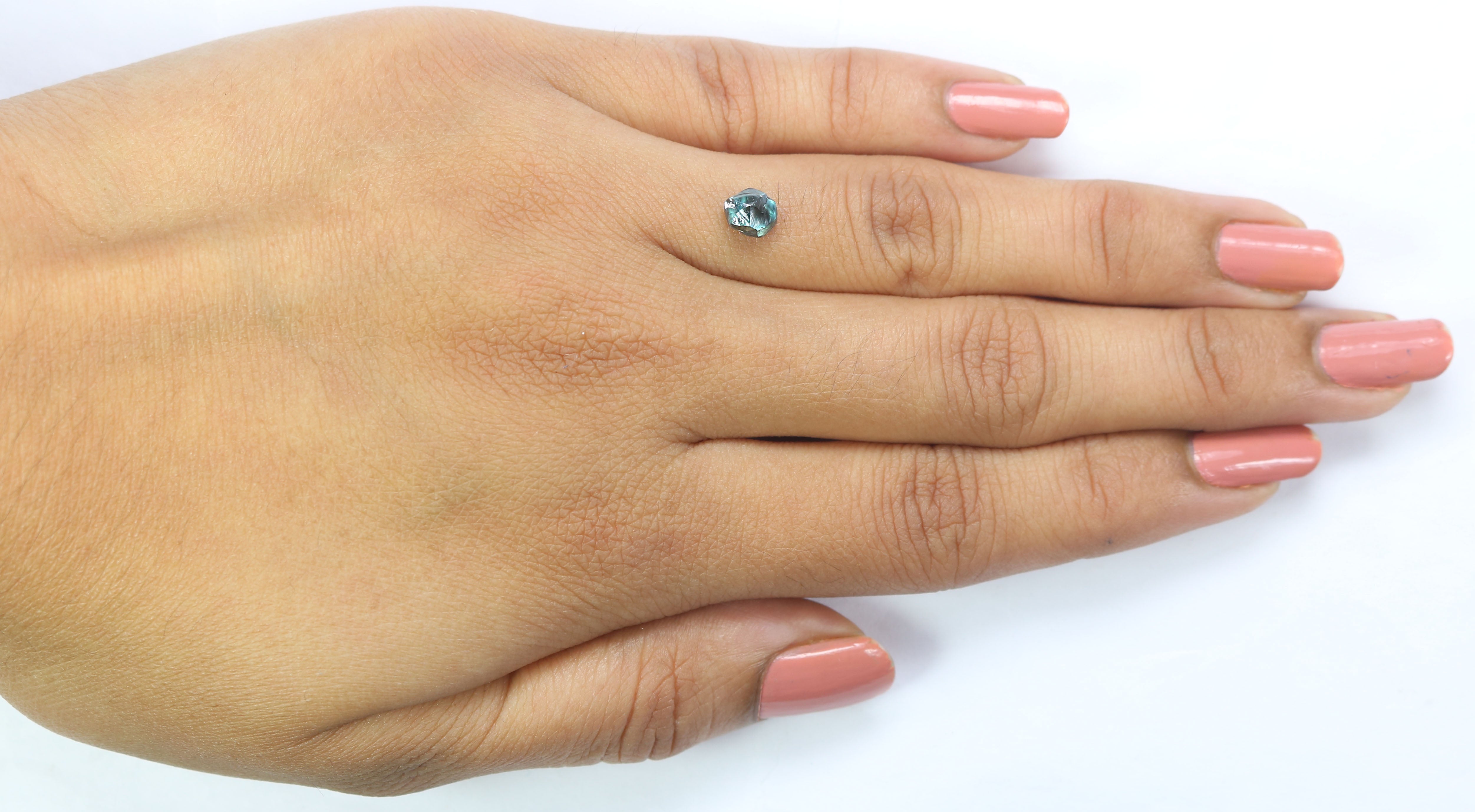 0.98 CT Natural Loose Rough Shape Diamond Blue Color Rough Cut Diamond 5.75 MM Natural Loose Blue Color Rough Irregular Cut Diamond QLB2326
