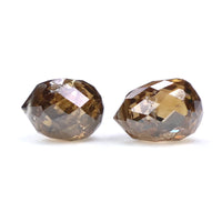 Natural Loose briolette Brown Color Diamond 0.78 CT 4.20 MM Drop Shape Rose Cut Diamond L9890