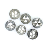 Natural Loose Rose Cut Salt And Pepper Diamond Black Grey Color 1.69 CT 3.70 MM Round Rose Cut Shape Diamond L989