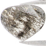 Natural Loose Heart Salt And Papper Diamond Black Grey Color 0.52 CT 6.40 MM Heart Shape Rose Cut L1558