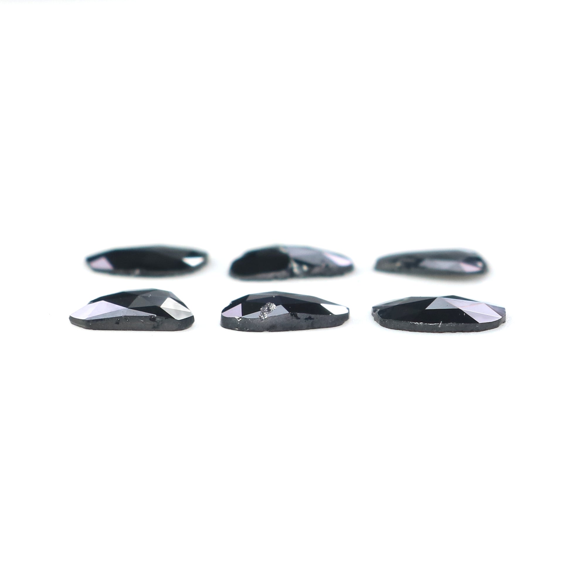 1.30 CT Natural Loose Slice Shape Diamond Black Color Slice Cut Diamond 5.60 MM Natural Loose Black Color Slice Rose Cut Diamond LQ2703