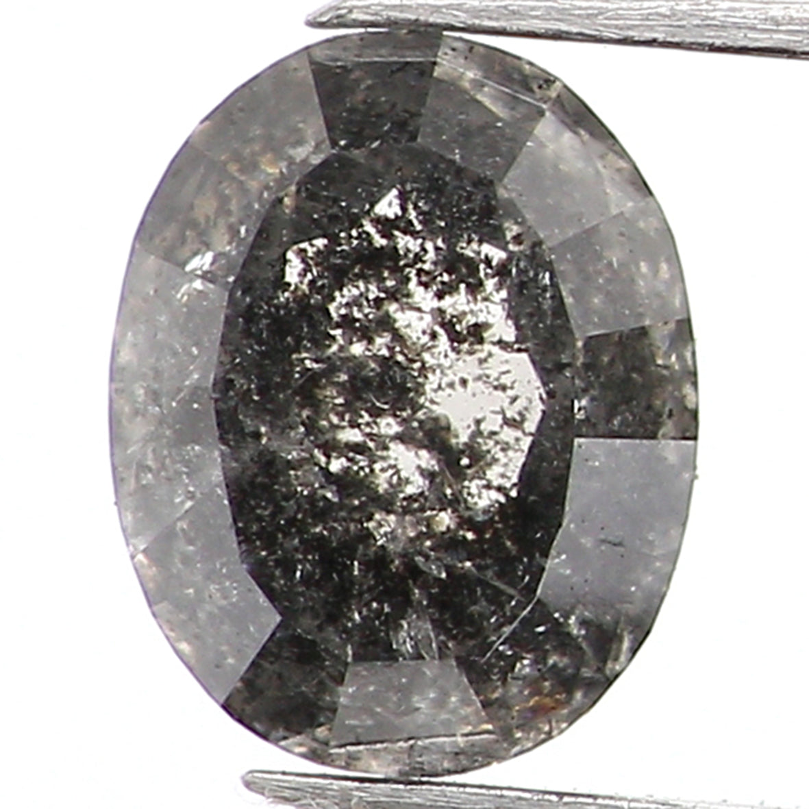0.37 CT Natural Loose Oval Shape Diamond Salt And Pepper Oval Cut Diamond 4.80 MM Natural Loose Black Grey Color Oval Rose Cut Diamond LQ701