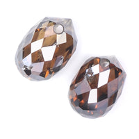 Natural Loose briolette Brown Color Diamond 0.89 CT 4.55 MM Drop Shape Rose Cut Diamond KDL9910