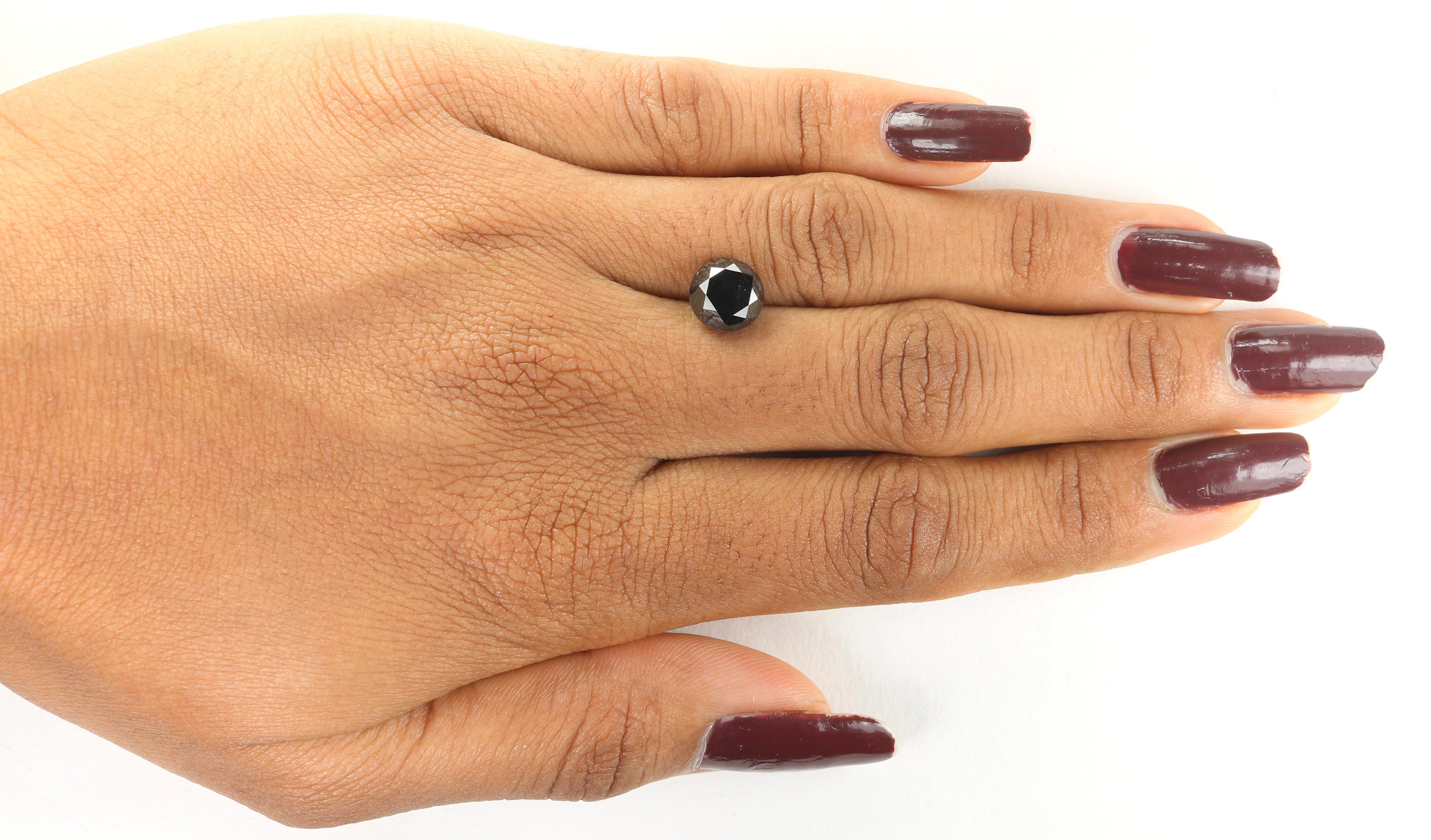 2.98 Ct Natural Loose Round Shape Diamond Black Color Round Cut Diamond 8.15 MM Natural Black Diamond Round Brilliant Cut Diamond LQ407