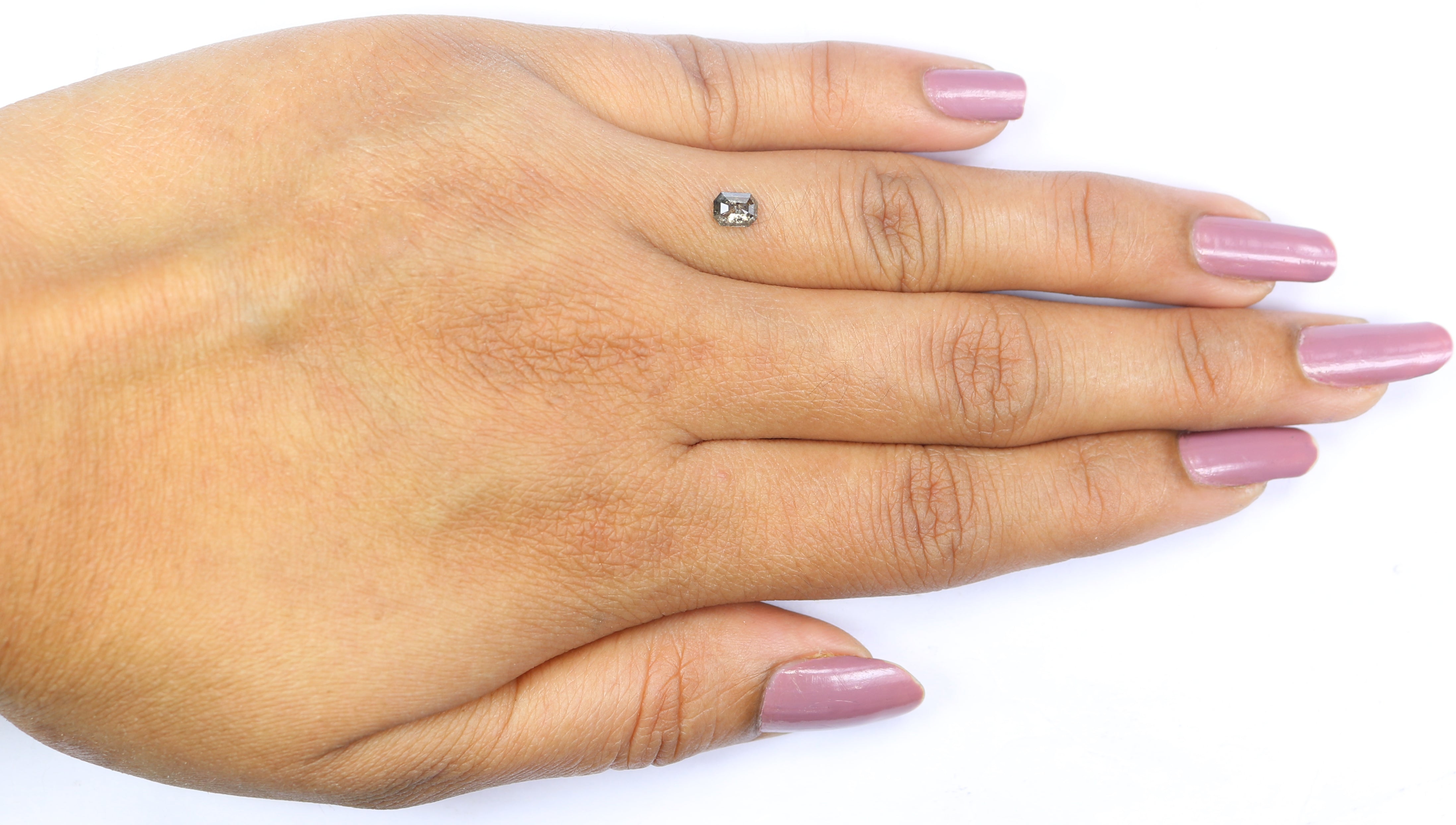 0.33 CT Natural Loose Emerald Shape Diamond Salt And Pepper Emerald Diamond 4.50 MM Natural Black Grey Color Emerald Rose Cut Diamond KQ2589