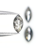 Natural Loose Marquise Salt And Pepper Diamond Black Grey Color 0.97 CT 6.32 MM Marquise Shape Rose Cut Diamond KDL2559