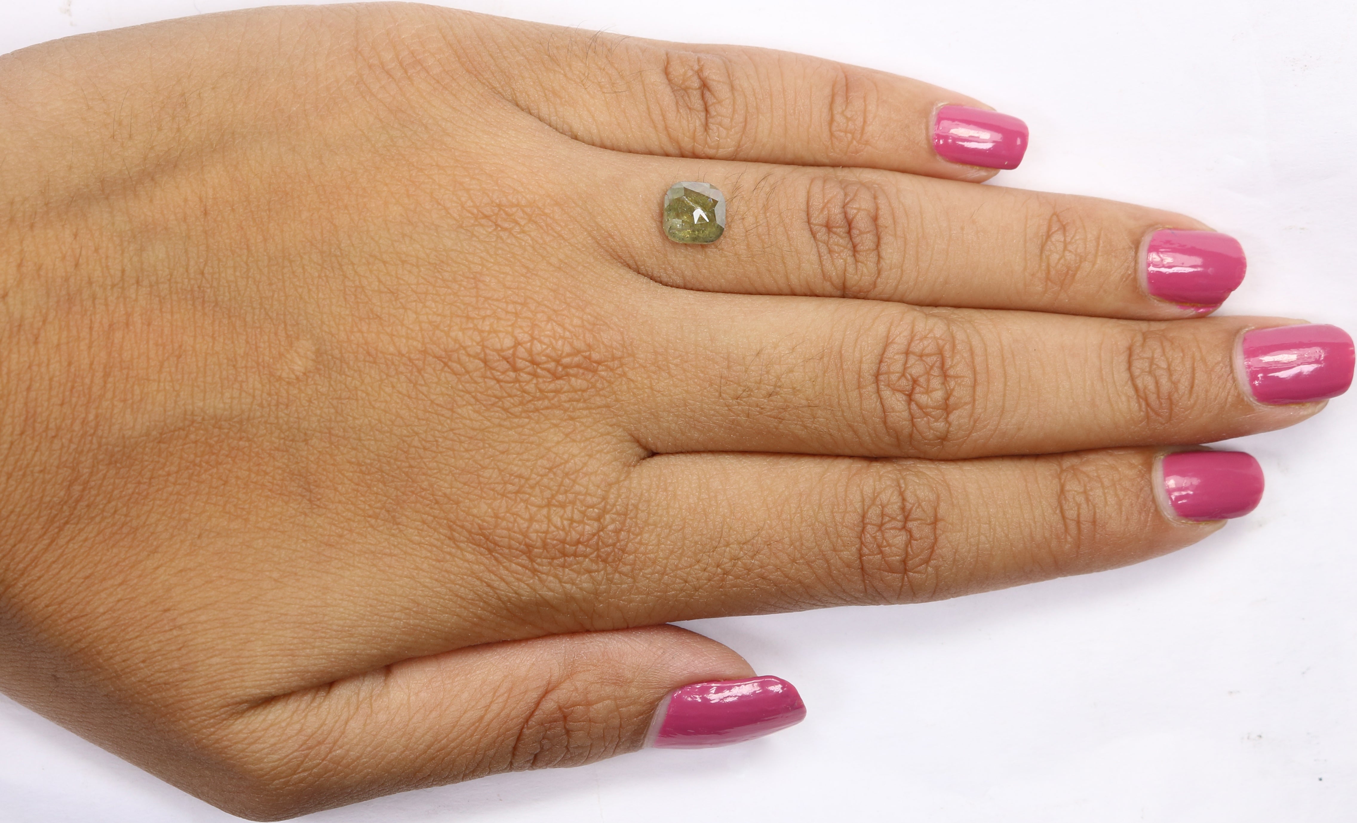 1.21 CT Natural Loose Cushion Shape Diamond Green Color Cushion Diamond 6.40 MM Natural Loose Yellow Color Cushion Rose Cut Diamond LQ8441