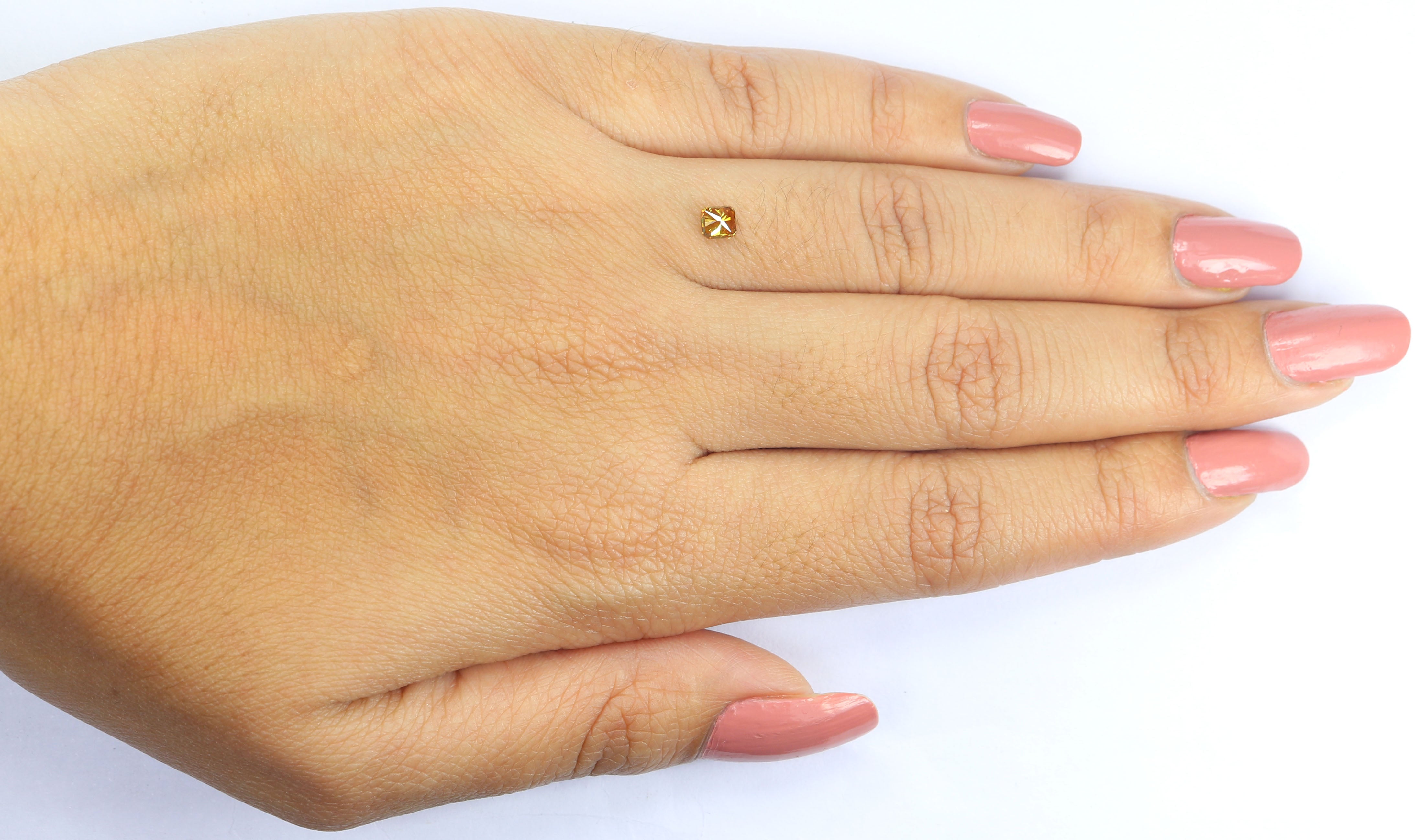 0.28 CT Natural Loose Cushion Shape Diamond Yellow Color Cushion Diamond 3.75 MM Natural Brown Color Cushion Brilliant Cut Diamond LQ8624