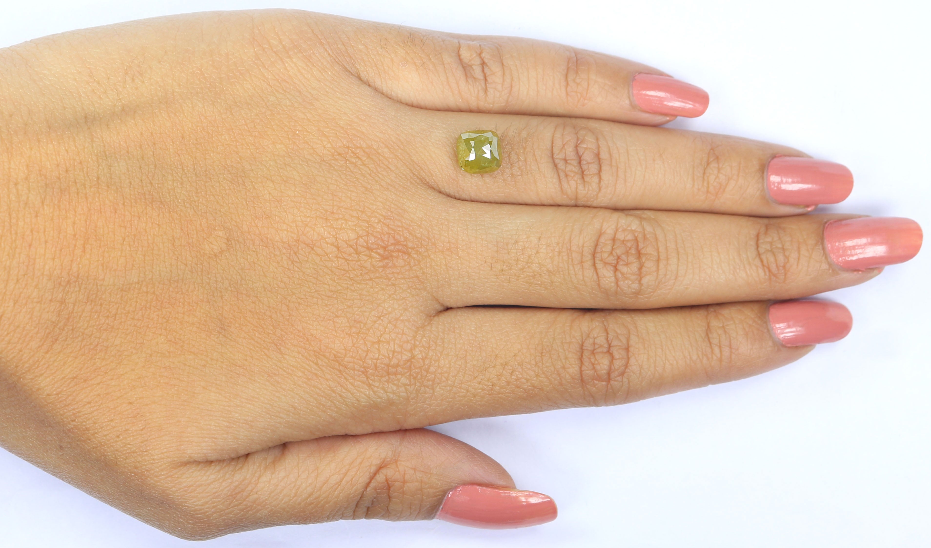 2.27 CT Natural Loose Cushion Shape Diamond Yellow Color Cushion Diamond 7.00 MM Natural Loose Yellow Color Cushion Rose Cut Diamond LQ5005