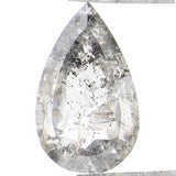 Natural Loose Pear Salt And Pepper Diamond Black Grey Color 0.85 CT 8.05 MM Pear Shape Rose Cut Diamond L1602