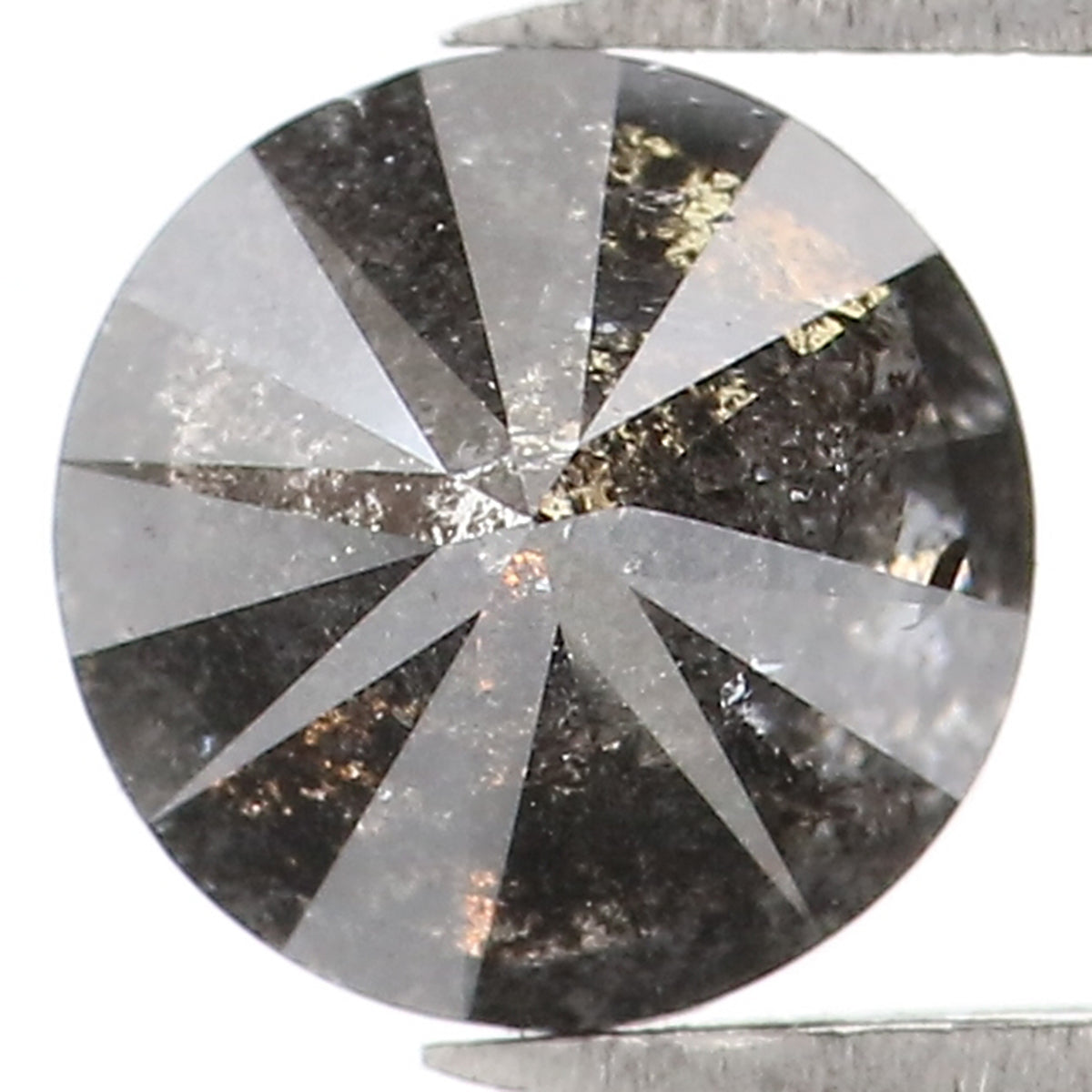 Natural Loose Round Salt And Pepper Diamond Black Grey Color 0.92 CT 5.95 MM Round Brilliant Cut Diamond L1523