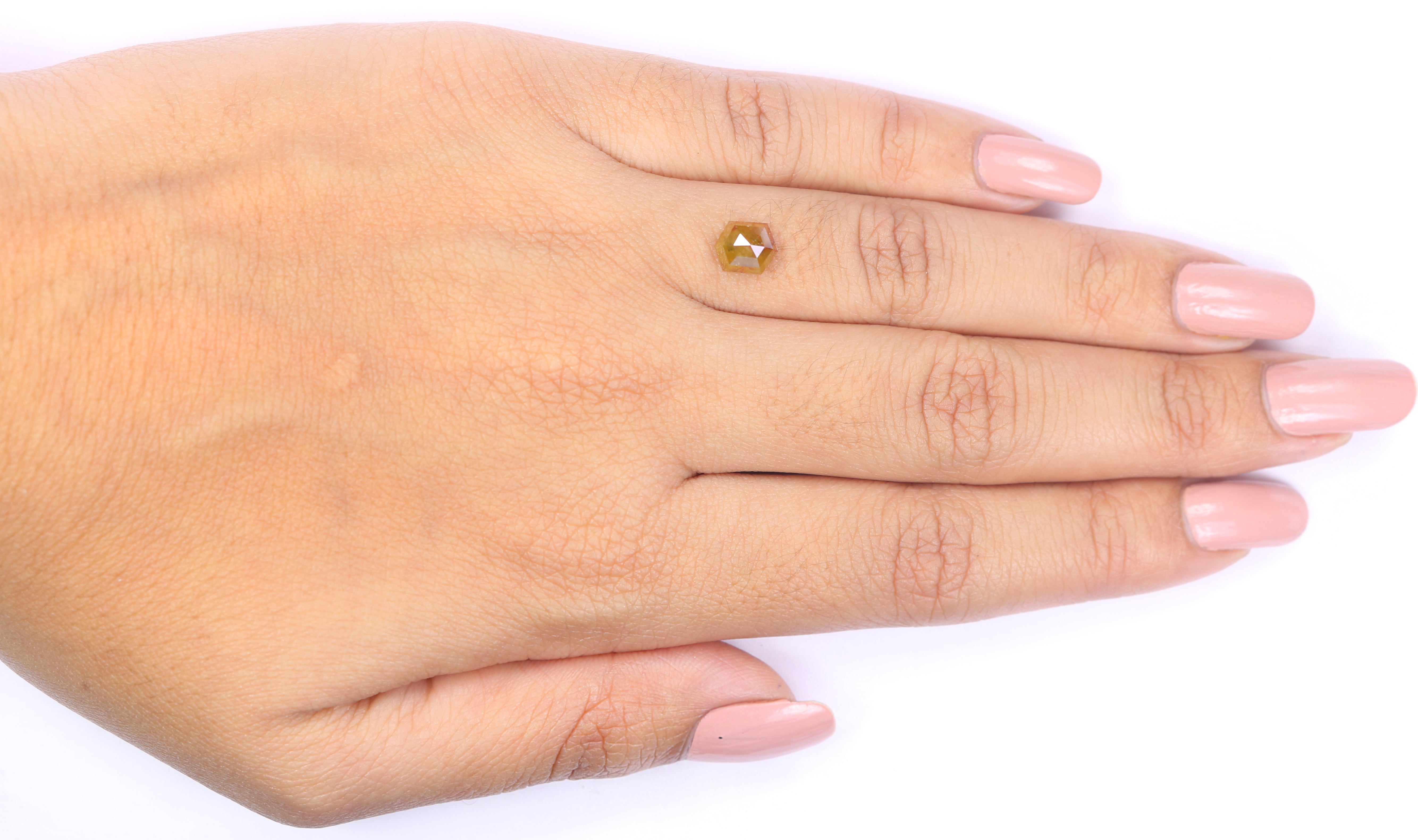 1.17 CT Natural Loose Hexagon Shape Diamond Yellow Color Hexagon Cut Diamond 6.85 MM Natural Loose Hexagon Shape Rose Cut Diamond QL2220
