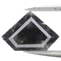 Natural Loose Shield Salt And Pepper Diamond Black Color 0.63 CT 4.80 MM Shield Shape Rose Cut Diamond L1020
