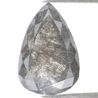 1.37 CT Natural Loose Pear Shape Diamond Salt And Pepper Pear Rose Cut Diamond 9.60 MM Black Grey Color Pear Shape Rose Cut Diamond QL1577