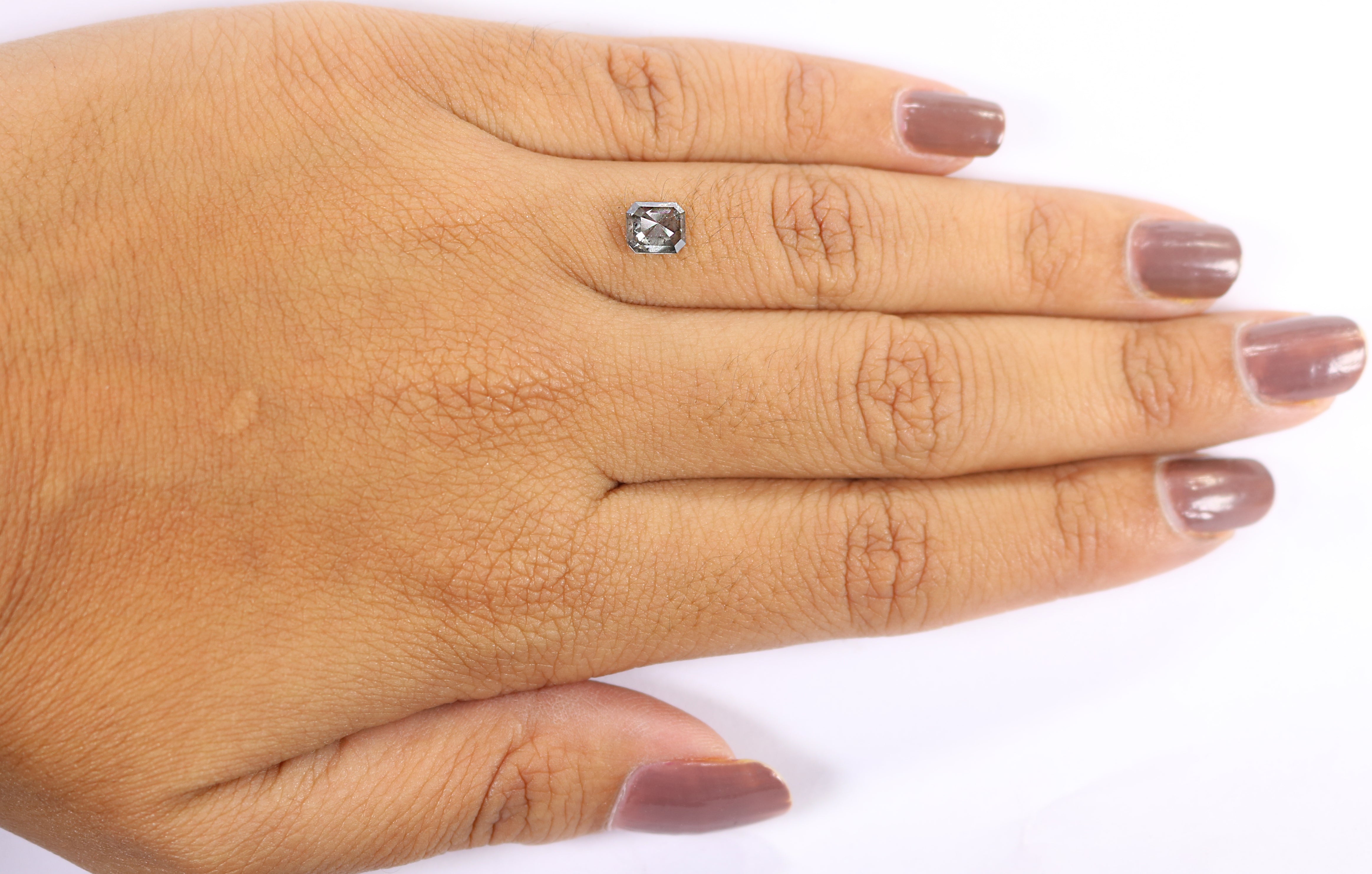 0.81 CT Natural Loose Emerald Diamond Salt And Pepper Diamond Natural Loose Diamond 5.70 MM Emerald Rose Cut Diamond Emerald Shape LQ8669
