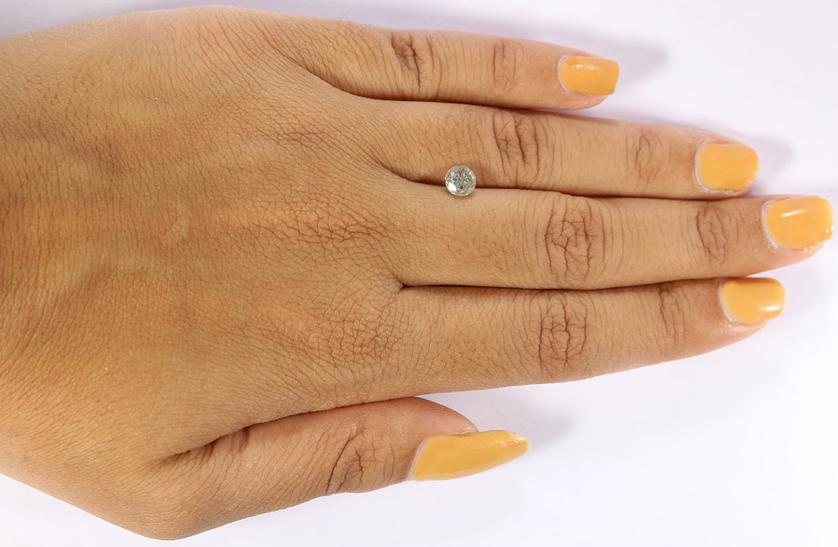 0.69 CT Natural Loose Round Shape Diamond Salt And Pepper Round Diamond 5.20 MM Natural Black Grey Color Round Brilliant Cut Diamond KQ1972