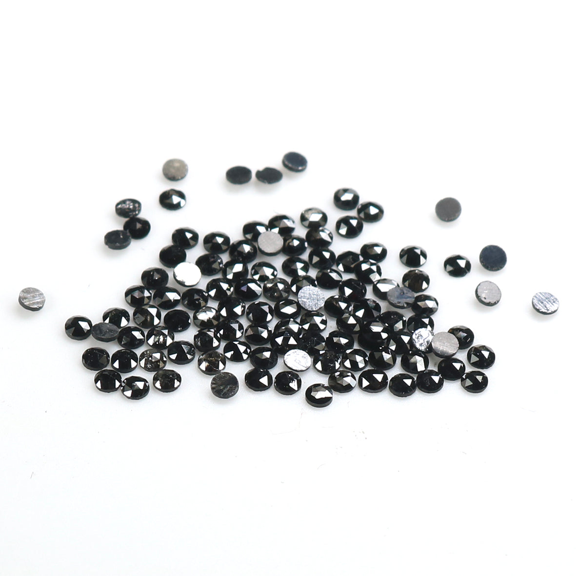 2.54 CT Natural Loose Round Rose Cut Diamond Black Color Round Shape Diamond 1.80 MM Natural Loose Black Color Round Rose Cut Diamond LQ1869