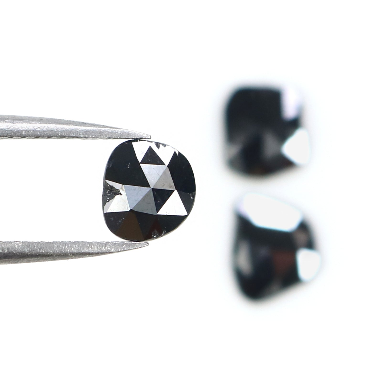 1.60 CT Natural Loose Slice Shape Diamond Black Color Slice Cut Diamond 7.55 MM Natural Loose Black Color Slice Rose Cut Diamond LQ2670