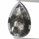 Natural Loose Pear Salt And Pepper Diamond Black Grey Color 0.70 CT 7.70 MM Pear Shape Rose Cut Diamond KDL1229