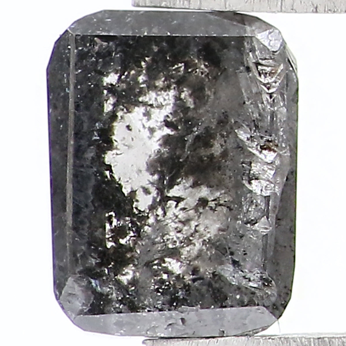 0.83 CT Natural Loose Emerald Shape Diamond Salt And Pepper Emerald Cut Diamond 5.75 MM Natural Black Grey Emerald Rose Cut Diamond LQ1760
