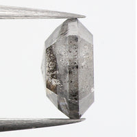 1.00 CT Natural Loose Diamond, Hexagon Cut Diamond, Salt and Pepper Diamond, Black Diamond, Grey Diamond, Rustic Rose Cut Diamond KDL276