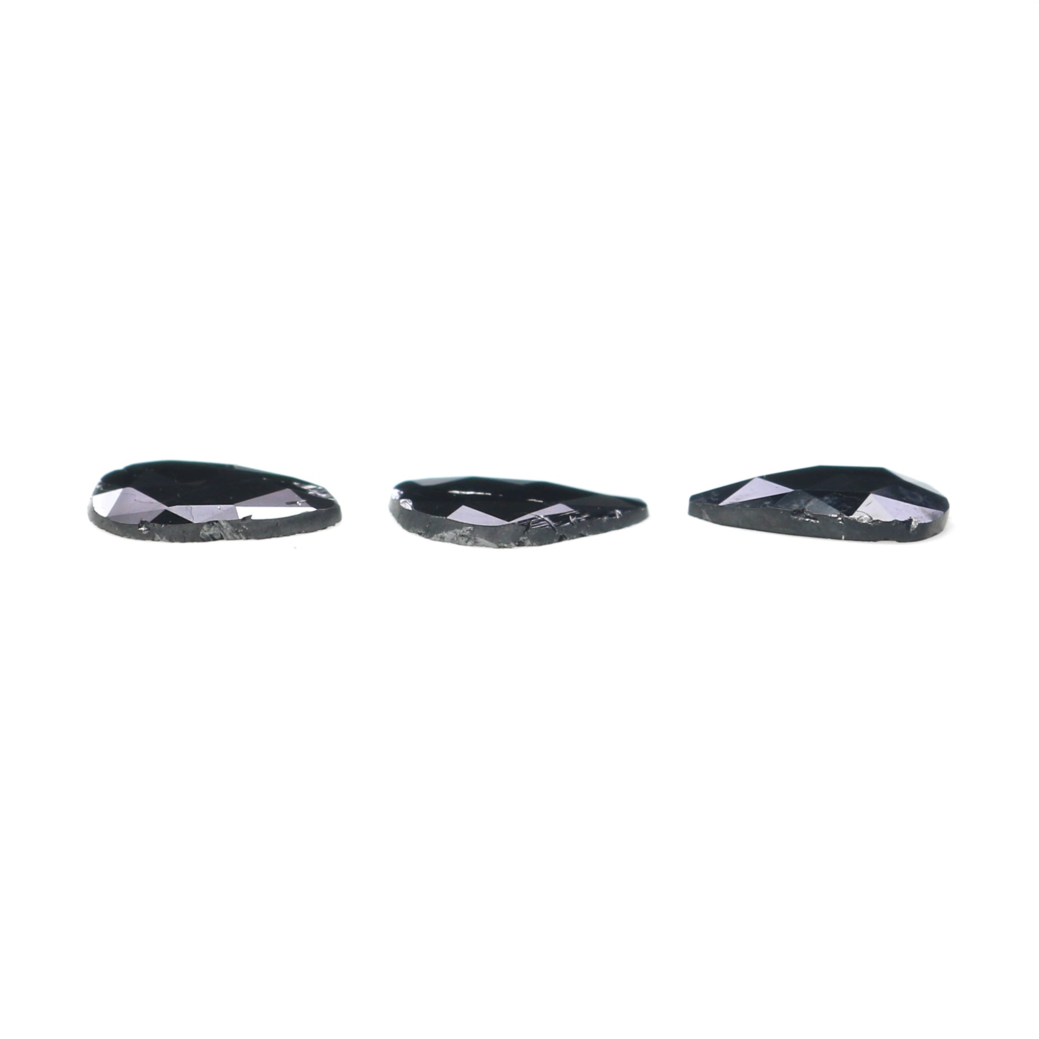 0.97 CT Natural Loose Slice Shape Diamond Black Color Slice Cut Diamond 6.75 MM Natural Loose Black Color Slice Rose Cut Diamond KQ2627